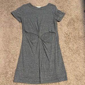 Honey Punch cut out jersey tshirt dress with front knot